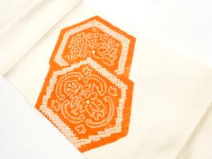 絞り亀甲に抽象花模様名古屋帯